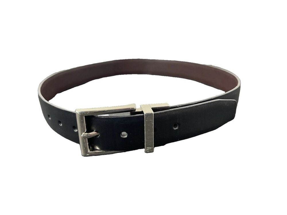 Chaps Black Belt Bonded Leather Size M 26-28